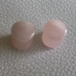 Rose Quartz 00g double flare plugs